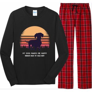 Dachshund Wiener Doxen Dog Retro Long Sleeve Pajama Set