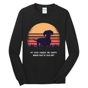 Dachshund Wiener Doxen Dog Retro Tall Long Sleeve T-Shirt