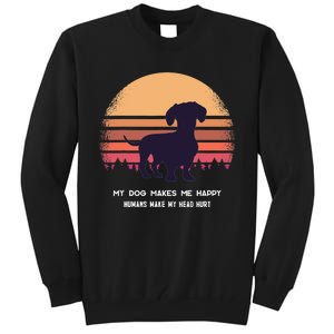 Dachshund Wiener Doxen Dog Retro Tall Sweatshirt