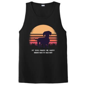 Dachshund Wiener Doxen Dog Retro PosiCharge Competitor Tank