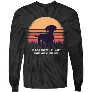 Dachshund Wiener Doxen Dog Retro Tie-Dye Long Sleeve Shirt