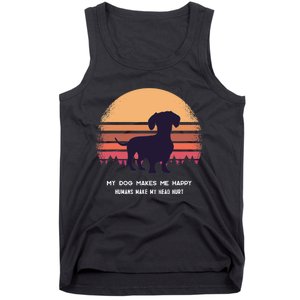 Dachshund Wiener Doxen Dog Retro Tank Top