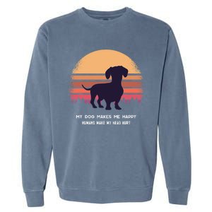 Dachshund Wiener Doxen Dog Retro Garment-Dyed Sweatshirt