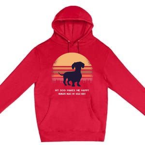 Dachshund Wiener Doxen Dog Retro Premium Pullover Hoodie