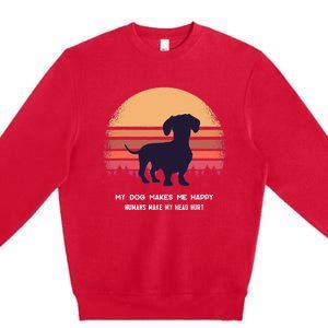 Dachshund Wiener Doxen Dog Retro Premium Crewneck Sweatshirt