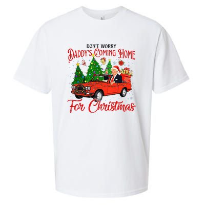 Dont Worry Daddys Coming Home For Christmas Trump 2024 Sueded Cloud Jersey T-Shirt