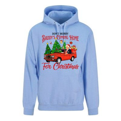 Dont Worry Daddys Coming Home For Christmas Trump 2024 Unisex Surf Hoodie