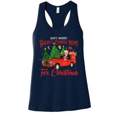 DonT Worry DaddyS Coming Home For Christmas Trump 2024 Women's Racerback Tank