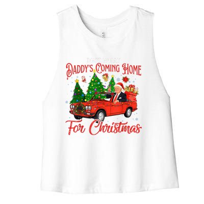 DonT Worry DaddyS Coming Home For Christmas Trump 2024 Women's Racerback Cropped Tank