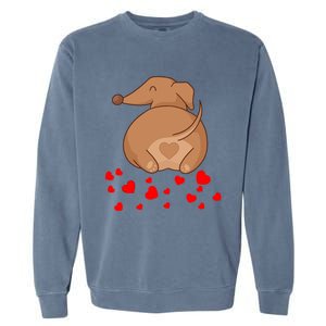 Dachshund Weenie Dog Lover Valentines Day Gift Cool Gift Garment-Dyed Sweatshirt