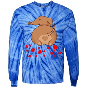 Dachshund Weenie Dog Lover Valentines Day Gift Cool Gift Tie-Dye Long Sleeve Shirt