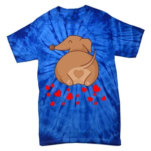 Dachshund Weenie Dog Lover Valentines Day Gift Cool Gift Tie-Dye T-Shirt