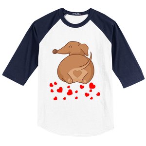 Dachshund Weenie Dog Lover Valentines Day Gift Cool Gift Baseball Sleeve Shirt