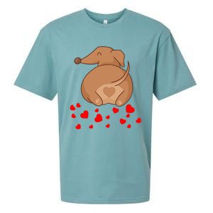 Dachshund Weenie Dog Lover Valentines Day Gift Cool Gift Sueded Cloud Jersey T-Shirt