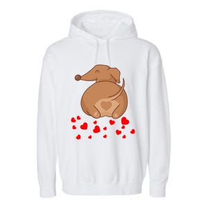 Dachshund Weenie Dog Lover Valentines Day Gift Cool Gift Garment-Dyed Fleece Hoodie