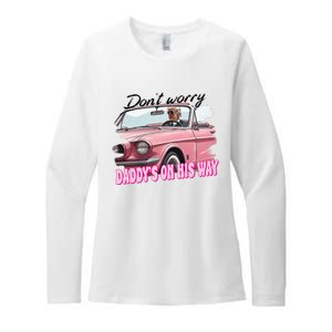 Dont Worry Daddys On His Way Funny Trump In Car 2024 Womens CVC Long Sleeve Shirt