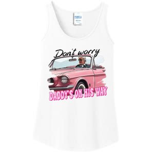 Dont Worry Daddys On His Way Funny Trump In Car 2024 Ladies Essential Tank