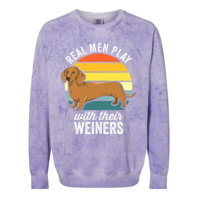 Dachshund Weiner Dog Real Play With Their Weiners Colorblast Crewneck Sweatshirt