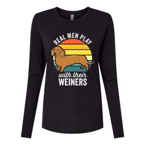 Dachshund Weiner Dog Real Play With Their Weiners Womens Cotton Relaxed Long Sleeve T-Shirt