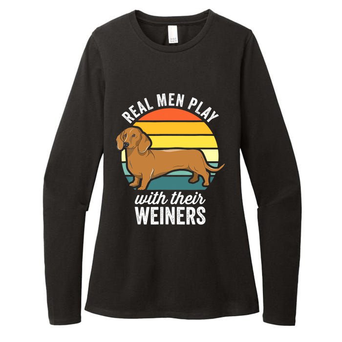 Dachshund Weiner Dog Real Play With Their Weiners Womens CVC Long Sleeve Shirt