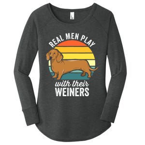 Dachshund Weiner Dog Real Play With Their Weiners Women's Perfect Tri Tunic Long Sleeve Shirt