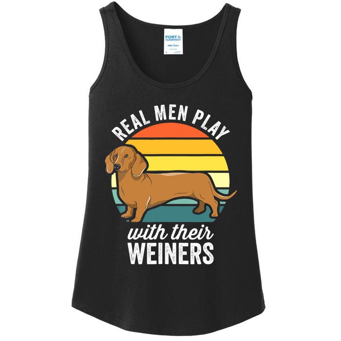 Dachshund Weiner Dog Real Play With Their Weiners Ladies Essential Tank