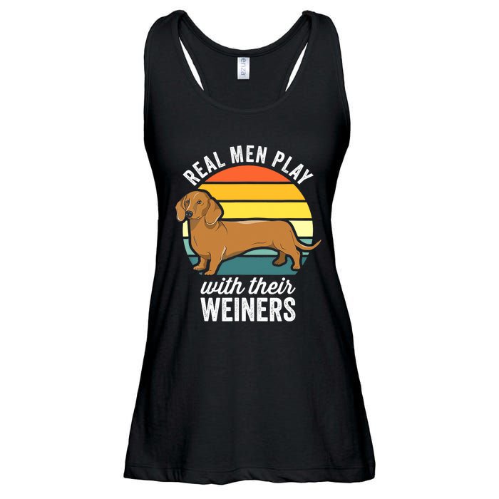 Dachshund Weiner Dog Real Play With Their Weiners Ladies Essential Flowy Tank