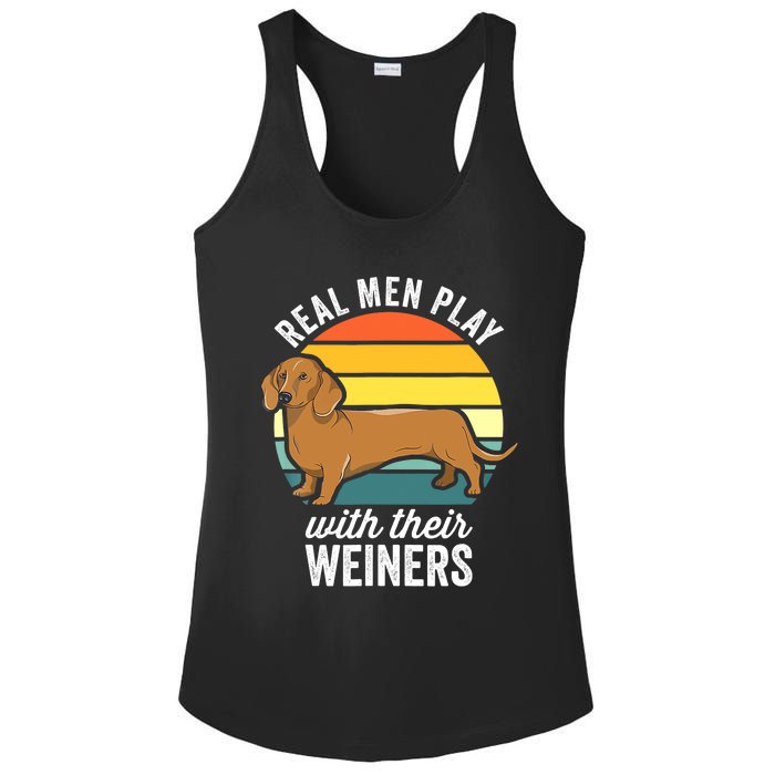 Dachshund Weiner Dog Real Play With Their Weiners Ladies PosiCharge Competitor Racerback Tank