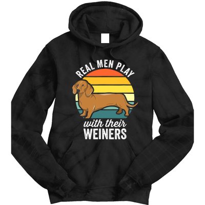 Dachshund Weiner Dog Real Play With Their Weiners Tie Dye Hoodie