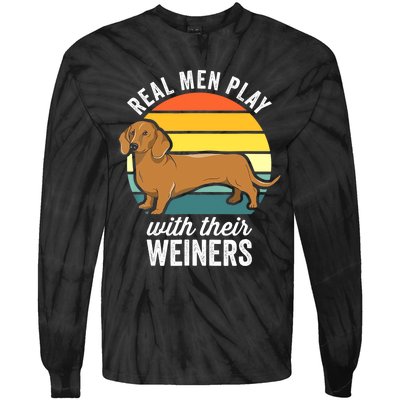 Dachshund Weiner Dog Real Play With Their Weiners Tie-Dye Long Sleeve Shirt