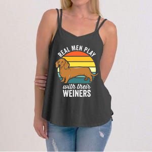 Dachshund Weiner Dog Real Play With Their Weiners Women's Strappy Tank