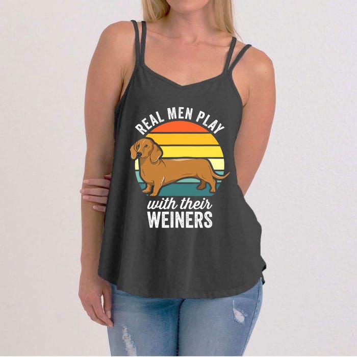 Dachshund Weiner Dog Real Play With Their Weiners Women's Strappy Tank