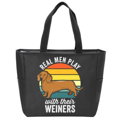 Dachshund Weiner Dog Real Play With Their Weiners Zip Tote Bag