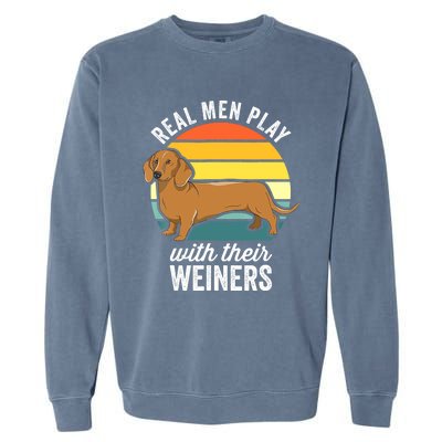 Dachshund Weiner Dog Real Play With Their Weiners Garment-Dyed Sweatshirt