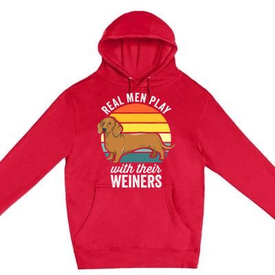 Dachshund Weiner Dog Real Play With Their Weiners Premium Pullover Hoodie