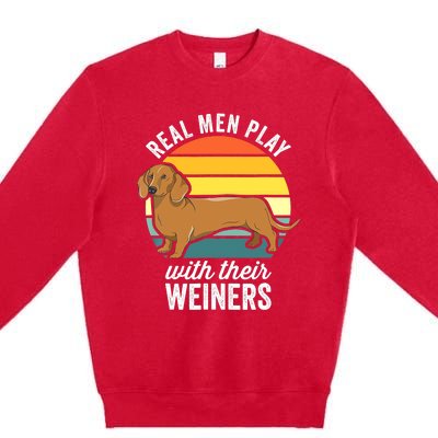 Dachshund Weiner Dog Real Play With Their Weiners Premium Crewneck Sweatshirt