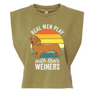 Dachshund Weiner Dog Real Play With Their Weiners Garment-Dyed Women's Muscle Tee