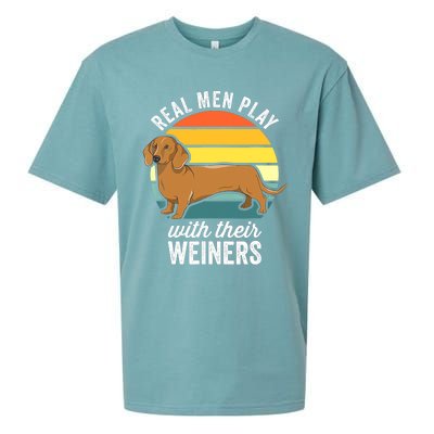 Dachshund Weiner Dog Real Play With Their Weiners Sueded Cloud Jersey T-Shirt