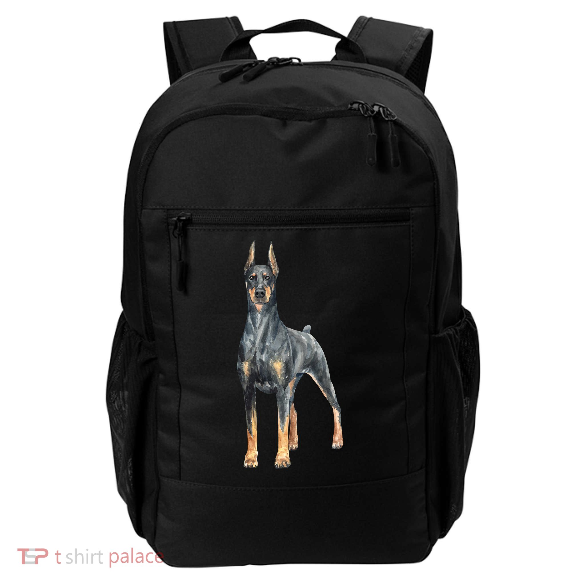 Doberman Watercolor Dog Backpack