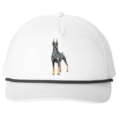 Doberman Watercolor Dog Snapback Five-Panel Rope Hat