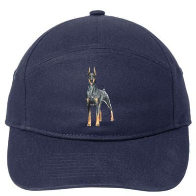 Doberman Watercolor Dog 7-Panel Snapback Hat