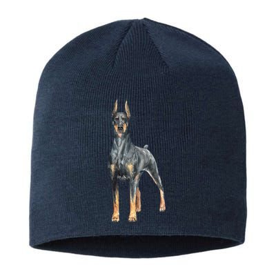 Doberman Watercolor Dog Sustainable Beanie