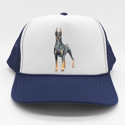 Doberman Watercolor Dog Trucker Hat