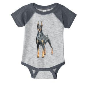 Doberman Watercolor Dog Infant Baby Jersey Bodysuit