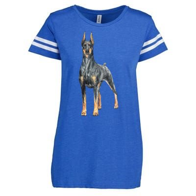 Doberman Watercolor Dog Enza Ladies Jersey Football T-Shirt