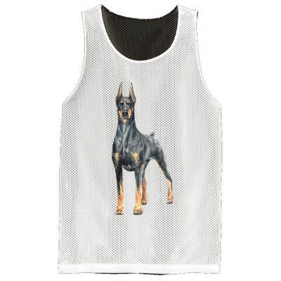 Doberman Watercolor Dog Mesh Reversible Basketball Jersey Tank