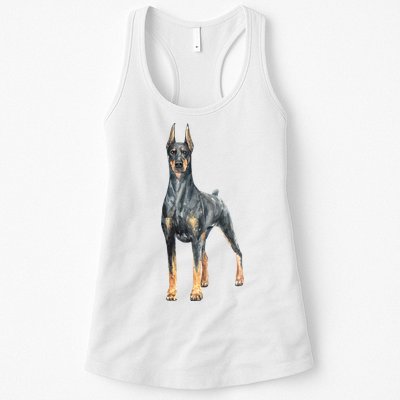 Doberman Watercolor Dog Womens Tank Top