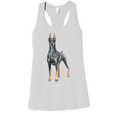 Doberman Watercolor Dog Women's Racerback Tank