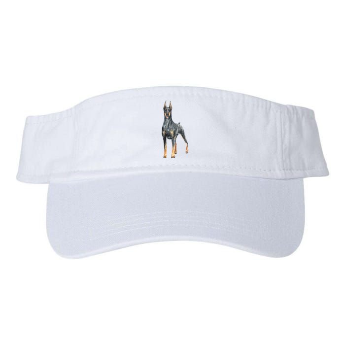 Doberman Watercolor Dog Valucap Bio-Washed Visor