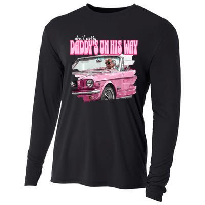 DonT Worry DaddyS On His Way Funny Donald Trump Pink 2024 Cooling Performance Long Sleeve Crew